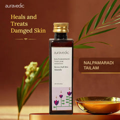 Auravedic oil texture close-up illustrating lightweight absorption benefit