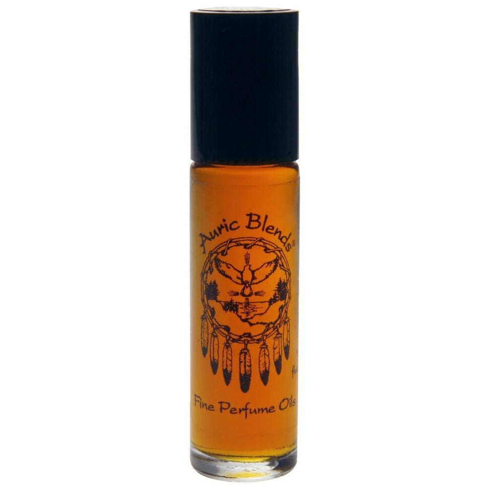 Old Glory Auric Blends patchouli roll‑on front view showing compact bottle and label