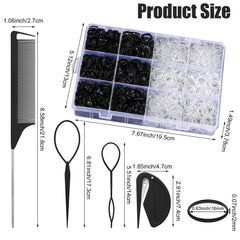 auroray close-up of clear and black elastics showing texture and durability