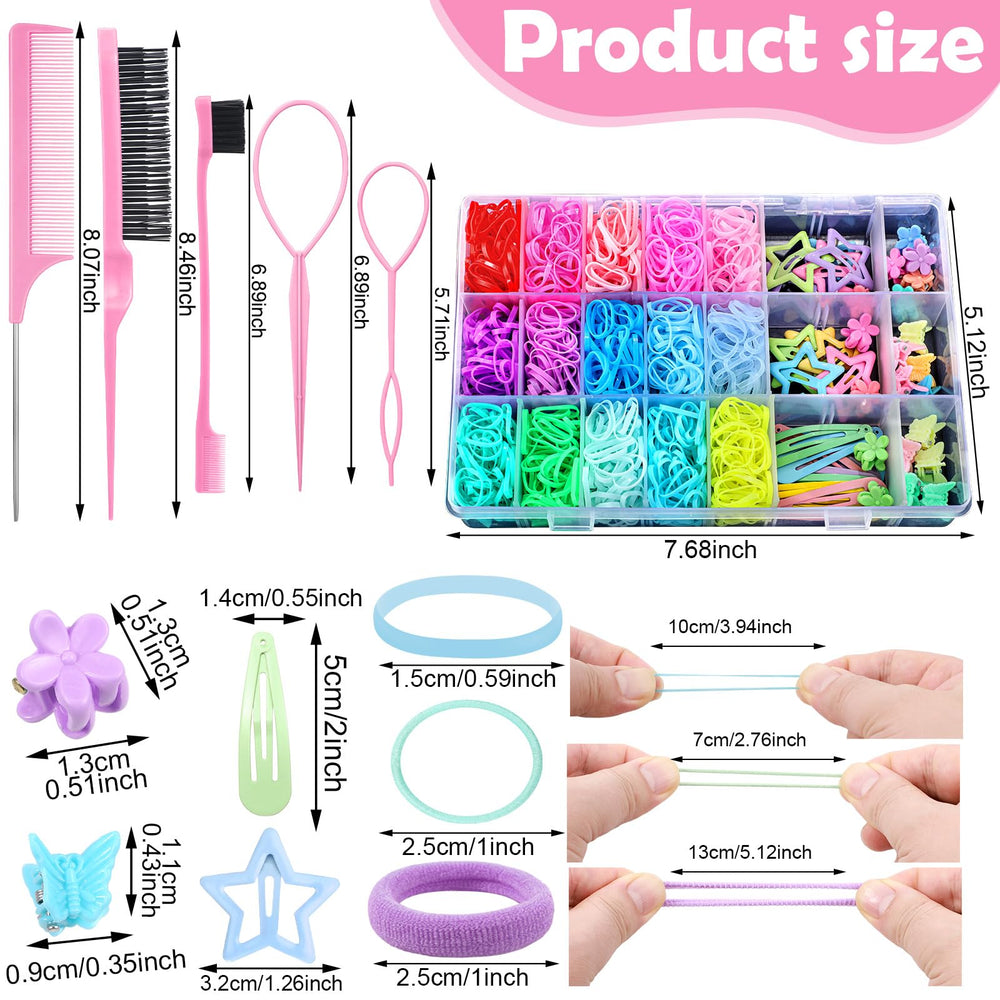 auroray colorful rubber elastics spread showing variety and durable hold