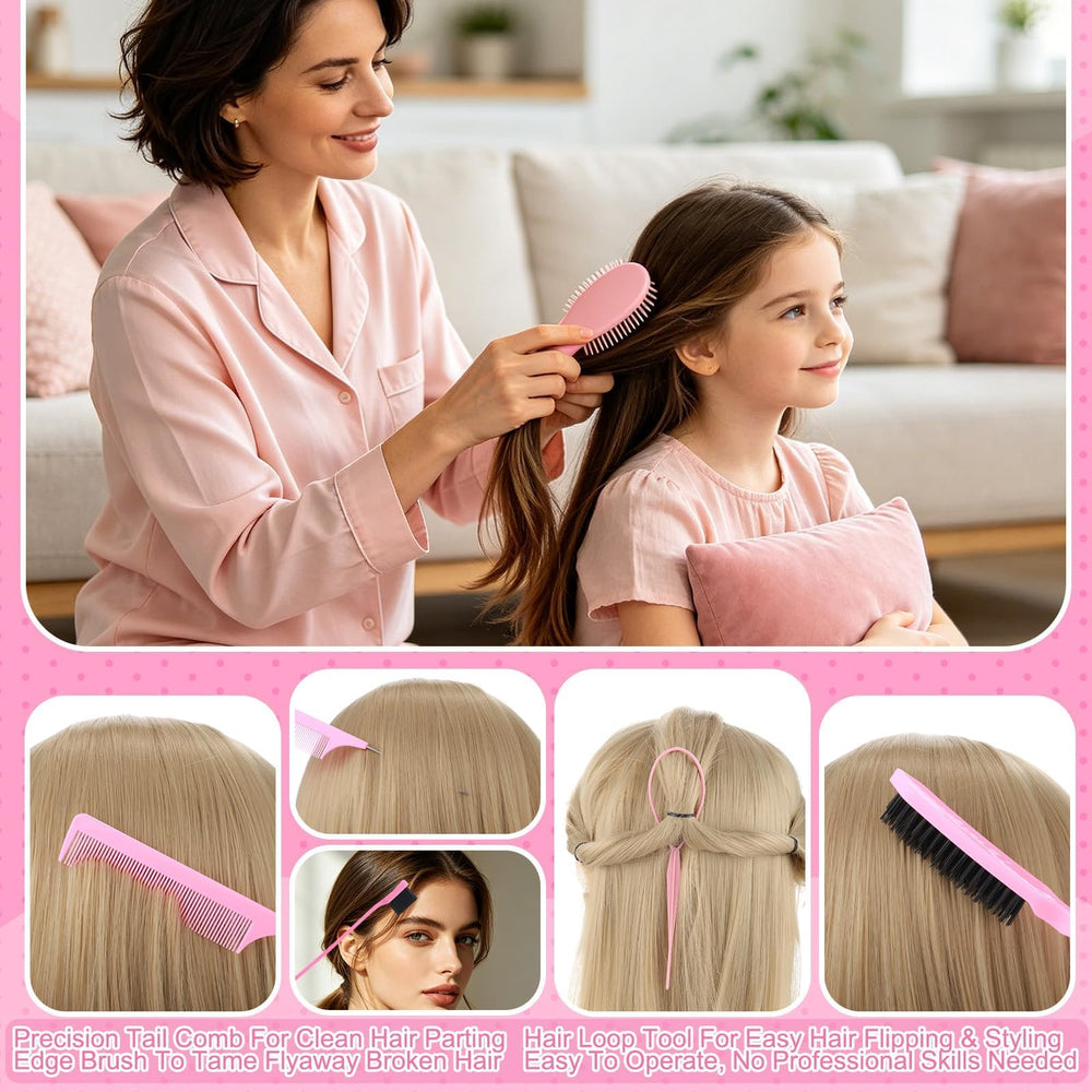 auroray styling brushes and comb set for neat edges and backcombing control