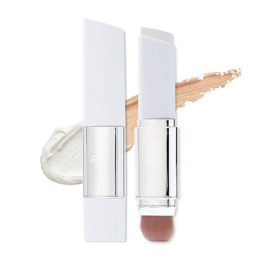 Aurovida front packaging showing dual-ended foundation stick, convenient travel-ready