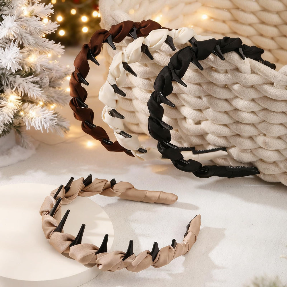 Auseibeely headband beside ruler showing compact size and wearable fit