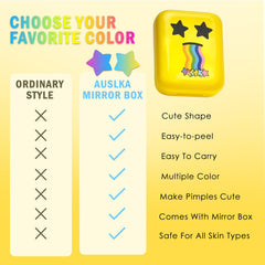 AUSLKA mirror box open with stickers for quick touch-ups and portable convenience