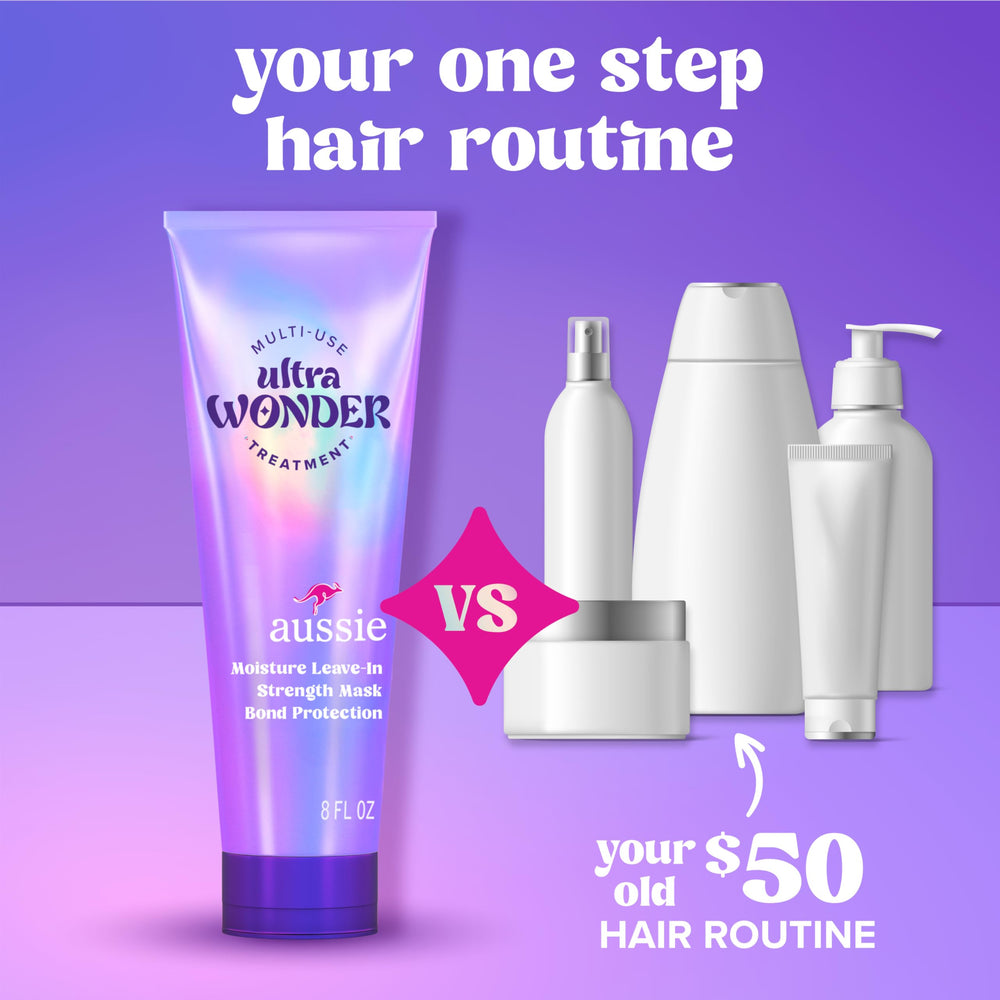 Aussie hair before and after comparison, displaying improved manageability and shine
