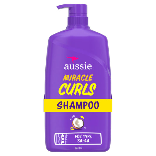 Aussie bottle front label showing curl-focused formula and benefits