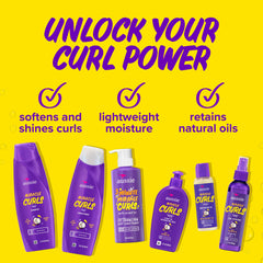 Aussie Miracle Curls shampoo pump close-up demonstrating easy dispensing and gentle cleanse
