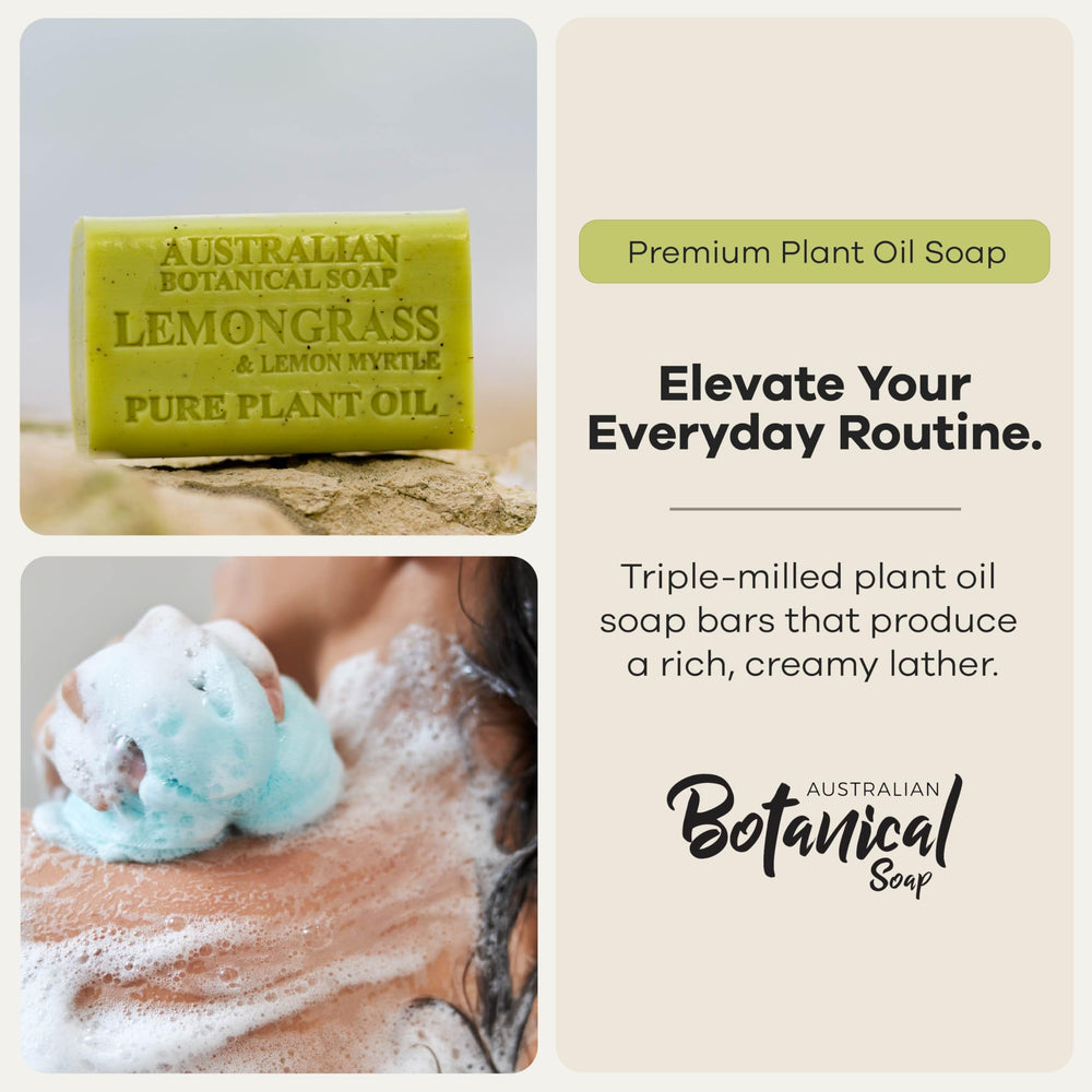 Australian Botanical Soap close-up of bar texture highlighting creamy finish