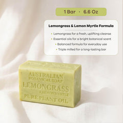Australian Botanical Soap rich lather on hand demonstrating moisturizing foam