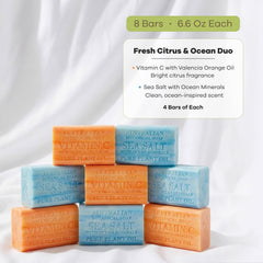 Australian Botanical Soap Sea Salt bar close-up highlighting salt speckles and fresh look