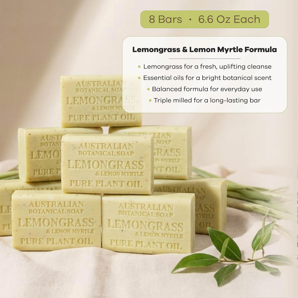Australian Botanical Soap side profile displaying 6.6 oz size for longer use