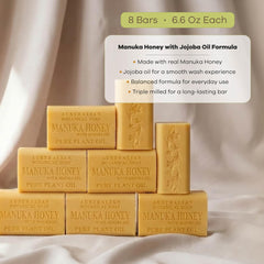 Sliced bar cross-section of Australian Botanical Soap revealing dense triple-milled interior