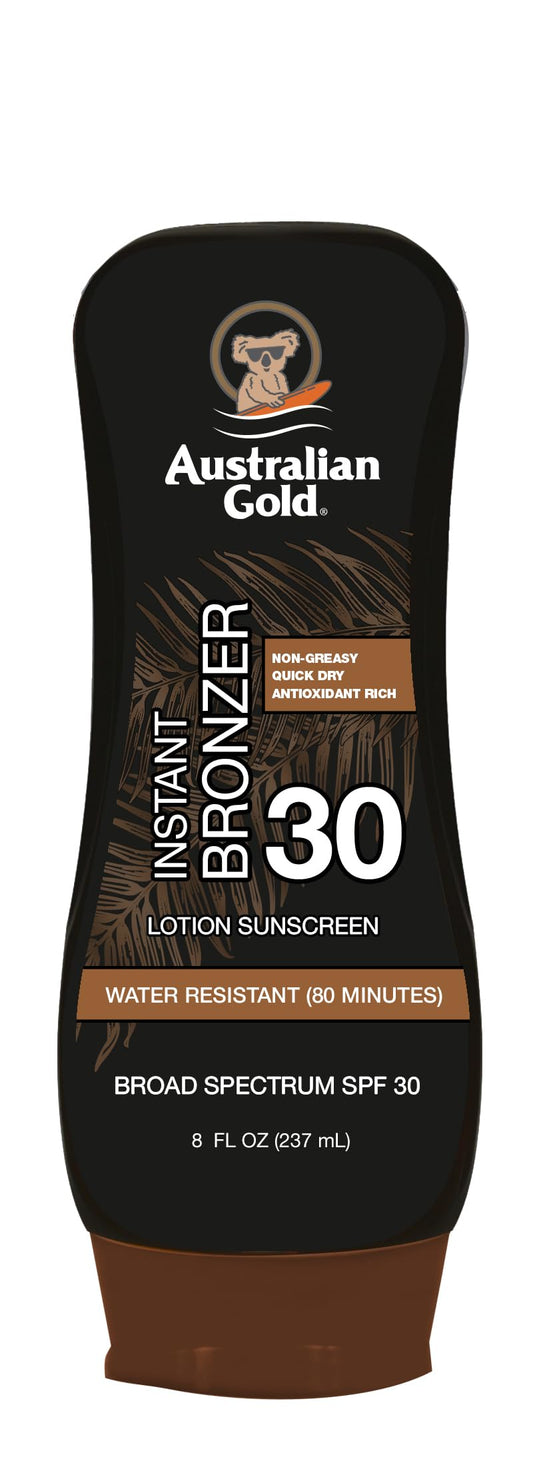 Australian Gold front bottle showing SPF 30 and coconut scent benefit