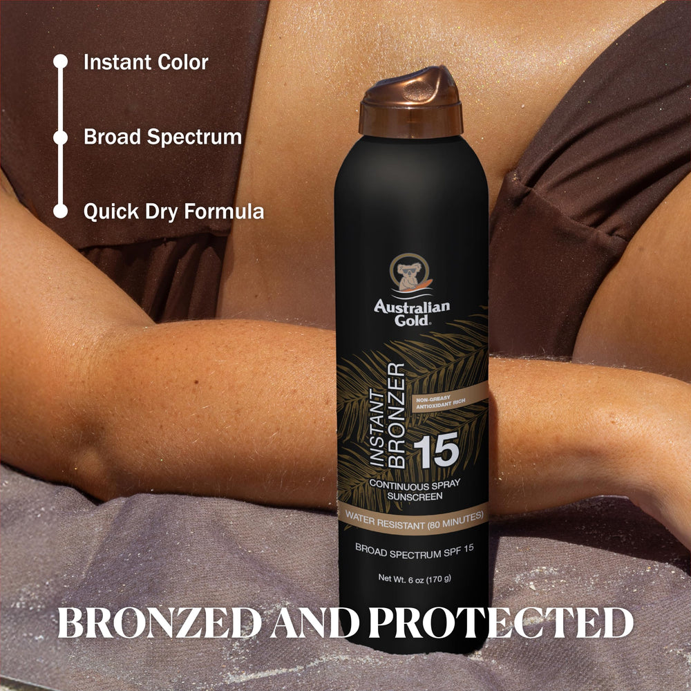 Australian Gold sunscreen texture spread on skin showing fast-absorbing benefit
