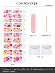 AutyaMee included tools – prep pads file and stick displayed, aids precise application