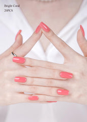 AutyaMee close-up of strip texture showing gel layers and vibrant coral color benefit