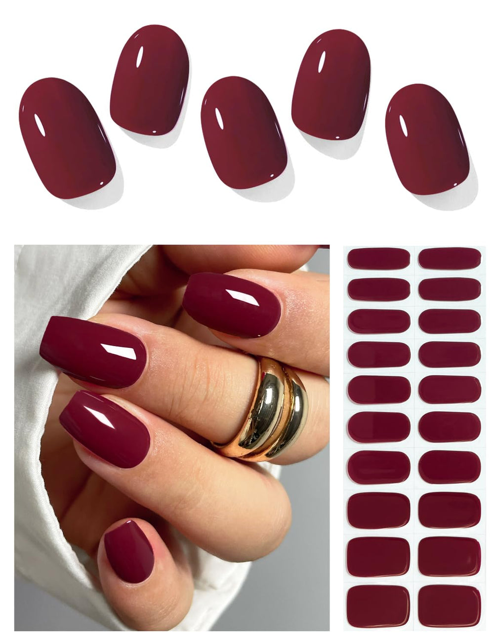 AutyaMee front packaging showing burgundy gel strips and included tools for easy use