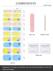 AutyaMee strips in hand being positioned on a nail demonstrating quick application benefit