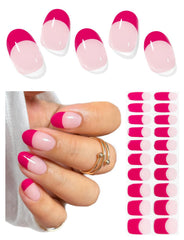 AutyaMee front packaging showing hot pink French strips and included tools for easy application