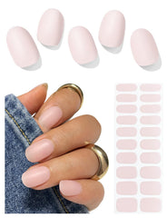 AutyaMee front packaging showing 20 matte milky pink gel strips and tools, clear presentation benefit