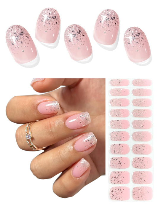 AutyaMee front packaging showing 20 gel strips and pink-white glitter design for easy selection