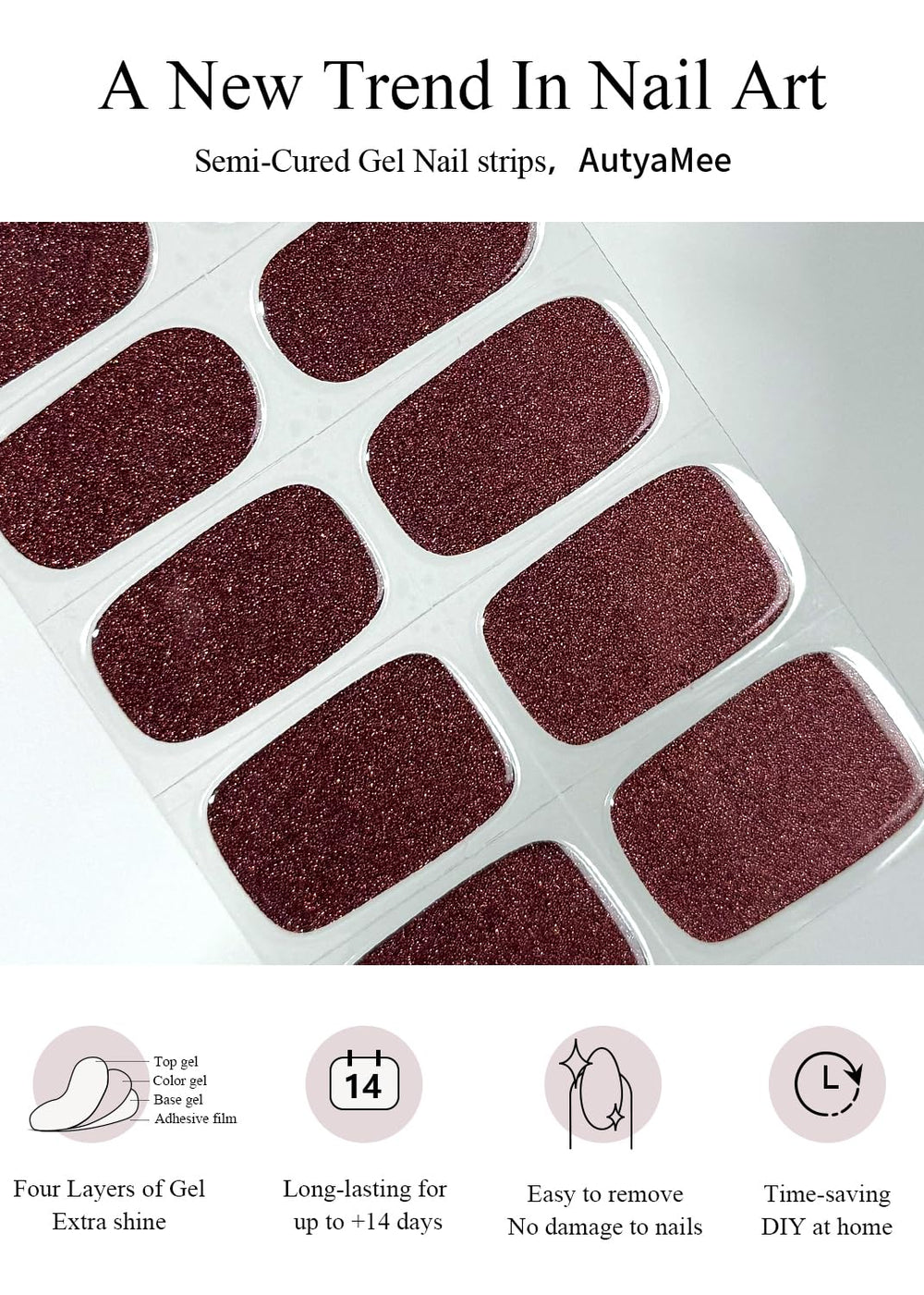 AutyaMee kit layout with prep pads file and wooden stick for complete at-home sets
