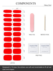 AutyaMee tools laid flat with strips showing included prep pads and file