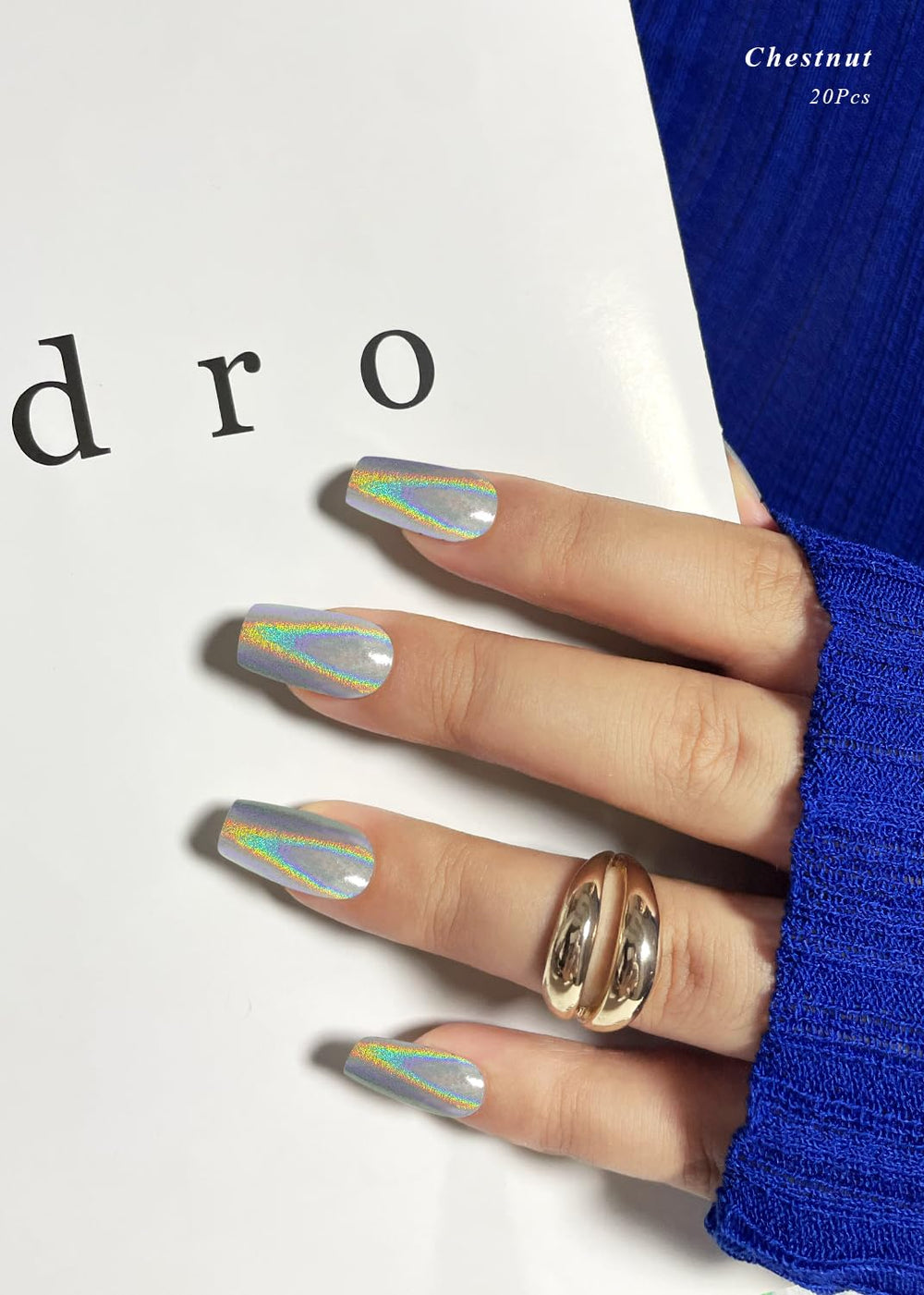 AutyaMee close-up of holographic gel texture highlighting reflective silver spider details