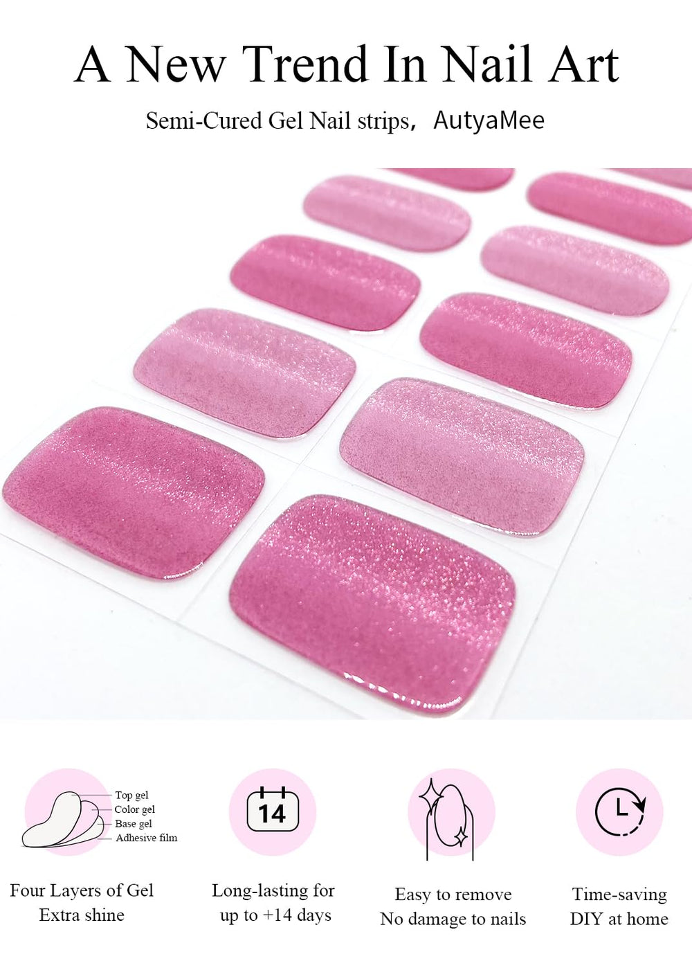 AutyaMee layout of 20 strips showing size variety and perfect-fit benefit