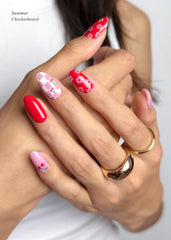 AutyaMee close-up of checkerboard texture and glossy finish, highlights precise pattern