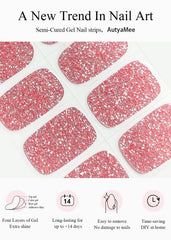 AutyaMee close-up of semi-cured gel strip layers showing texture and easy shaping benefit