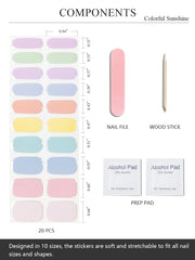 AutyaMee close-up of gel strip texture and Macaroon pattern, highlighting smooth glossy finish benefit