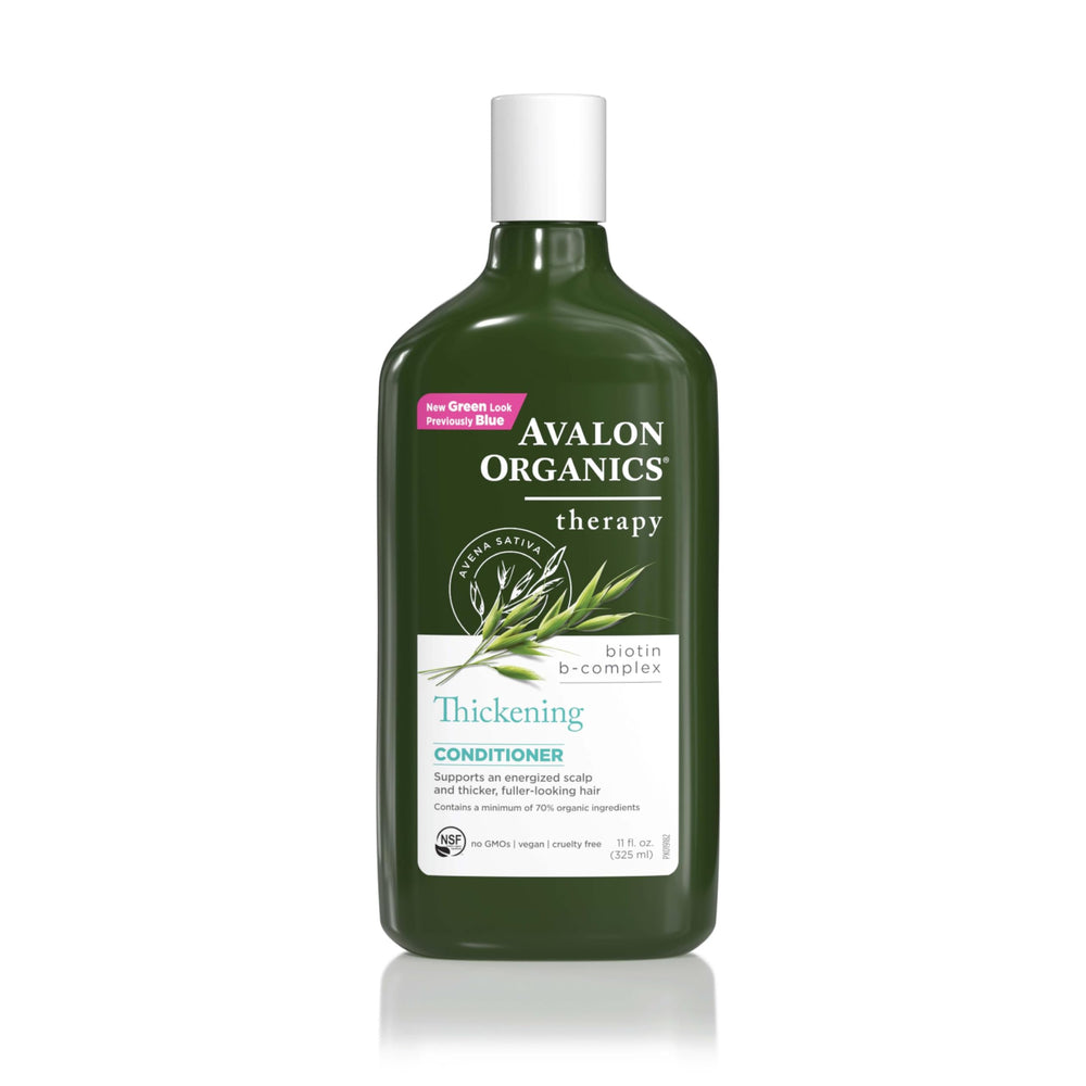 Avalon Organics front bottle displaying product and benefit for fuller hair