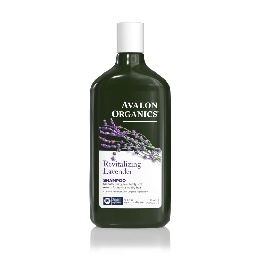 Avalon Organics front bottle view showing lavender label and gentle cleansing benefit