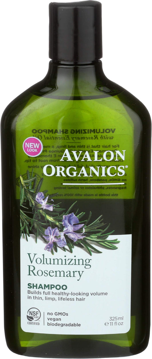 Avalon Organics front packaging showing rosemary shampoo and uplift benefit