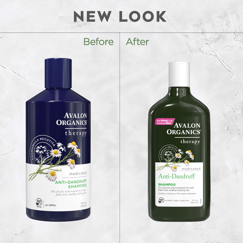 Avalon Organics bottle held in hand showing 11 fl oz size and travel-friendly benefit