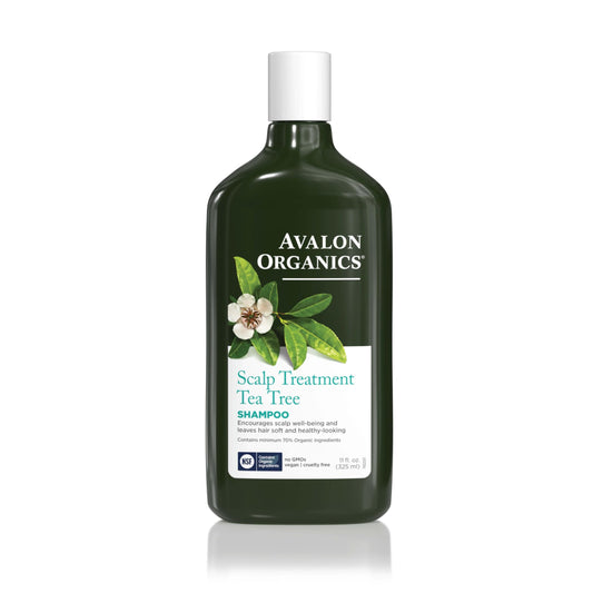 Avalon Organics front packaging showing product and clean design benefits scalp clarity