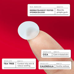 AVARELLE patch being applied to blemish demonstrating protective absorption benefit