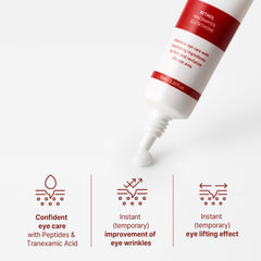 AVCA eye cream open tube dispensing a pea-sized amount for controlled use