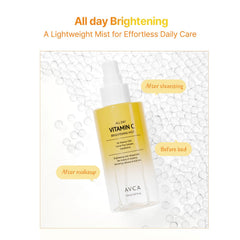 AVCA mist droplets on skin texture showing lightweight hydration and visible dewy finish