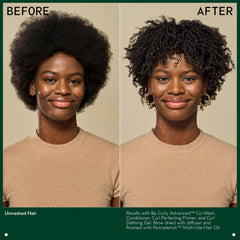 Application on wet curly hair with Aveda Be Curly demonstrating gentle cleansing benefit