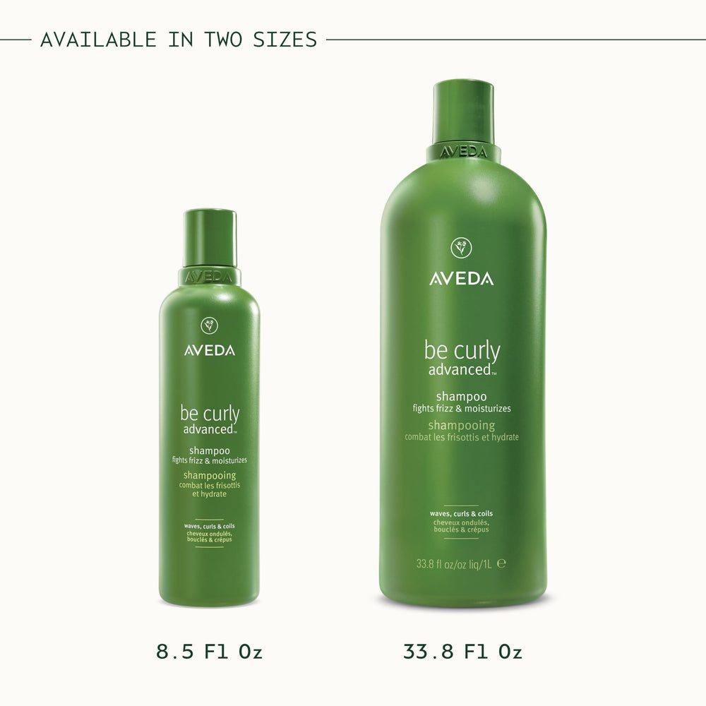 Aveda Be Curly with conditioner showing complementary frizz-control pairing
