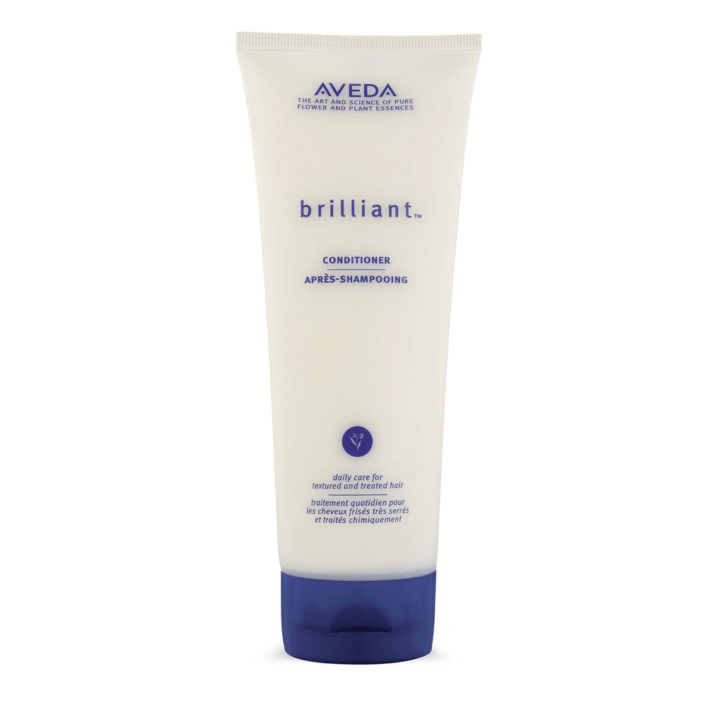 Aveda Brilliant conditioner front bottle showing brand and size for easy identification