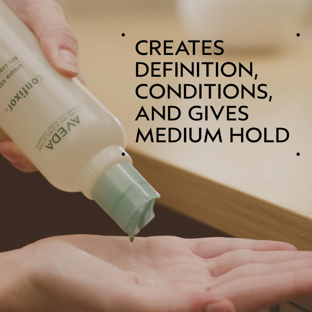 Aveda Confixor pump detail emphasizing easy dispensing and control