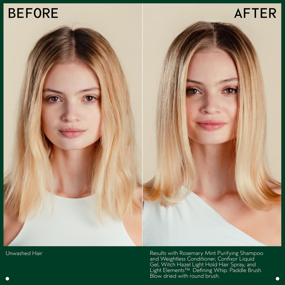 Aveda product on hands ready to emulsify for styling