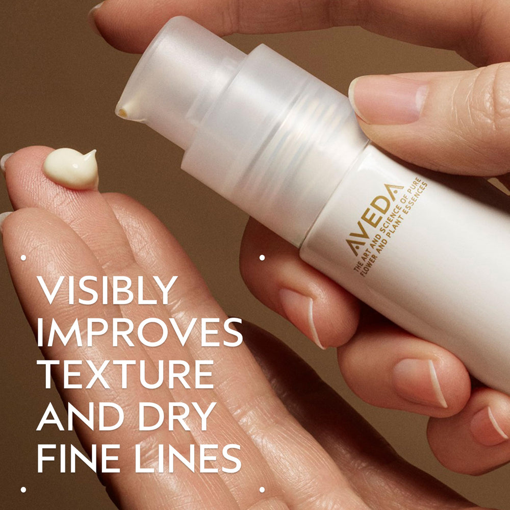 Aveda pump and cap close-up highlighting precise dispensing and convenience