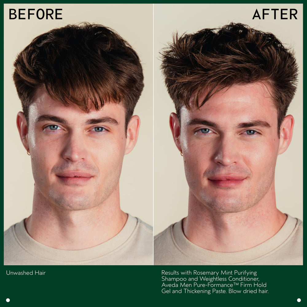 Aveda paste being applied to damp hair to boost root lift and volume