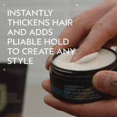 Aveda paste texture close-up highlighting creamy consistency for easy styling