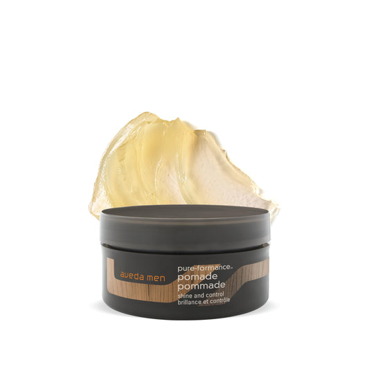 Aveda jar front view showing clear label and compact design, convenient for travel