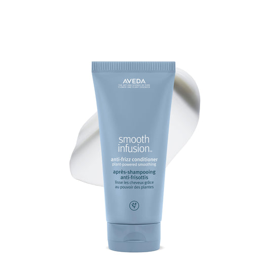 Aveda front packaging shows smooth infusion conditioner and benefits